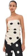 Le Bop Frankie Top White/black Dot In White