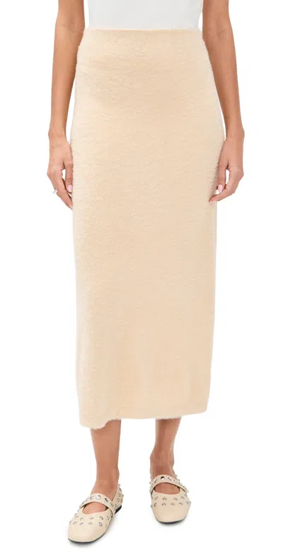 Le Bop Fuzzy Midi Skirt Oyster In Neutral