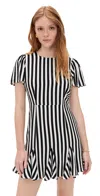 Le Bop Georgia Dress White Black Stripe In Multi