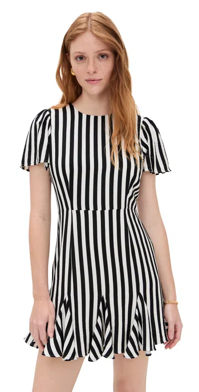 Le Bop Georgia Dress White Black Stripe In Multi