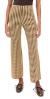 Le Bop Gingham Flare Pants Burgundy/citrine In Yellow