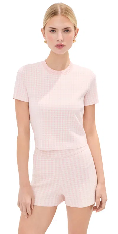 Le Bop Gingham Knit Tee Ballet Pink