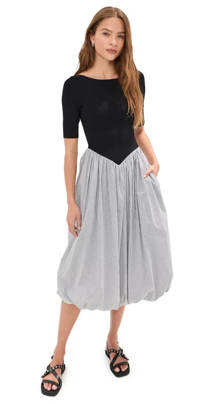 Le Bop Gracie Dress Black/black/ivory Plaid