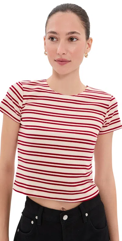Le Bop Hadley Baby Tee Red/white Stripe In Multi