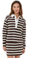 Le Bop Hayley Variegated Polo Chocolate/ivory/mint