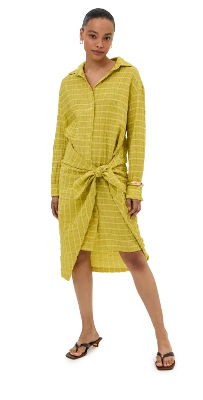Le Bop Hollis Checked Dress Chartreuse In Green