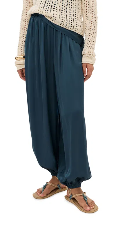 Le Bop Hunter Satin Balloon Pants Navy In Blue
