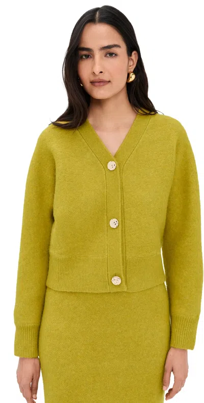 Le Bop Ines Knit Cardigan Chartreuse In Green