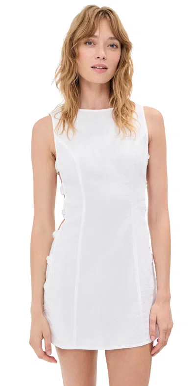 Le Bop Jane Linen Mini Dress White