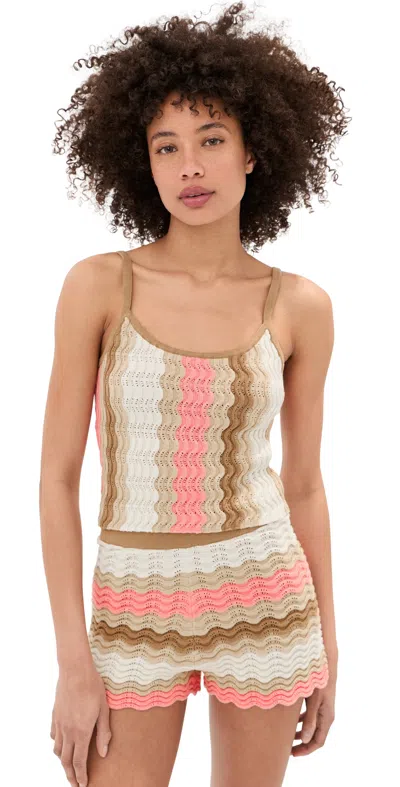 Le Bop Jeselle Wavy Stripe Tank Top Pink Stripe In Multi
