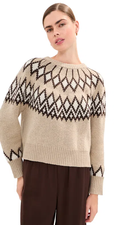 Le Bop Joelle Sweater Oatmeal Fair Isle In Animal Print