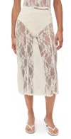 Le Bop Lace Skirt Ivory In White