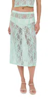 Le Bop Lace Skirt Mint In Green