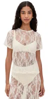 Le Bop Lace Tee Ivory In White