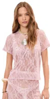 Le Bop Lace Tee Pink