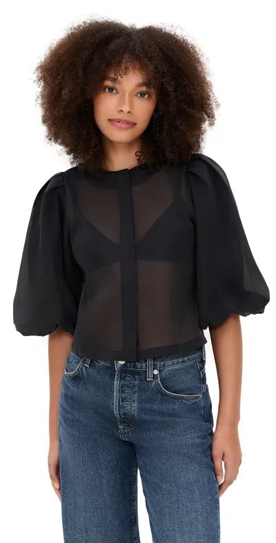 Le Bop Liza Puff Sleeve In Organza Black
