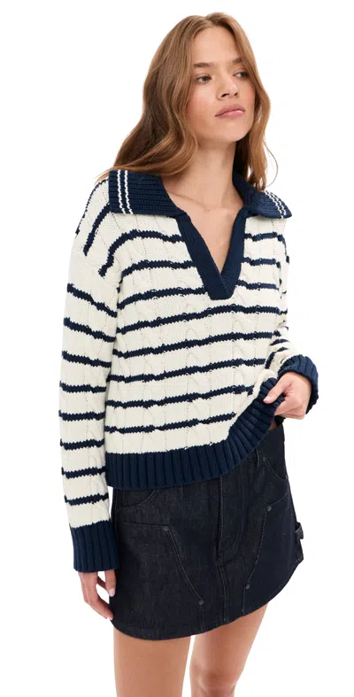 Le Bop Logan Polo Sweater Ivory Multi
