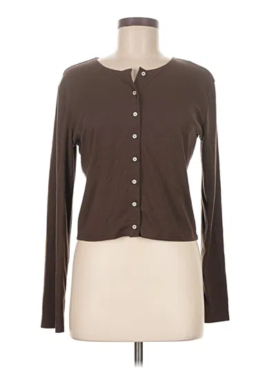 Pre-owned Le Bop Long Sleeve Top Brown Sweetheart Neckline Tops