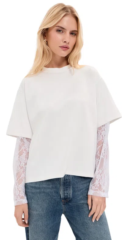 Le Bop Lucy Double Lace Tee White