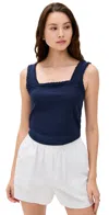 Le Bop Luna Pointelle Tank Navy