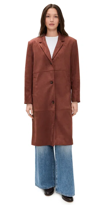 Le Bop Maisie Faux Suede Jacket Cappucino In Brown