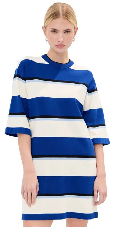 Le Bop Mara Rugby Tee Dress Royal Blue/white