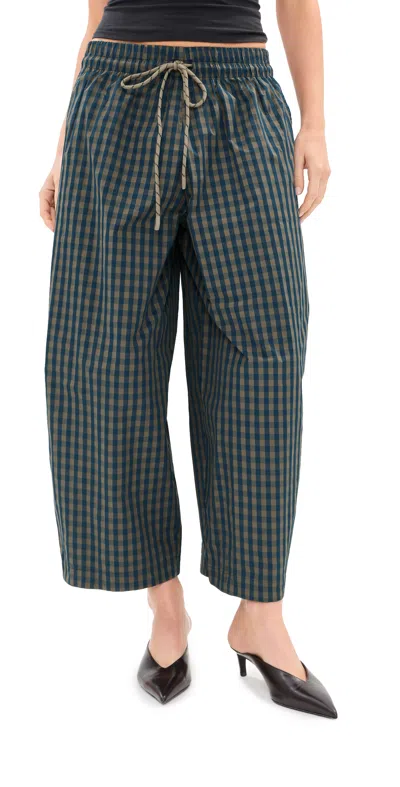 Le Bop Marcella Barrel Pants Brown/blue Gingham