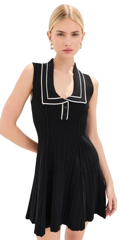 Le Bop Maren Ribbed Dress Black/white