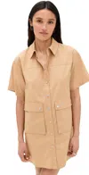 Le Bop Mariette Utility Dress Tan In Brown