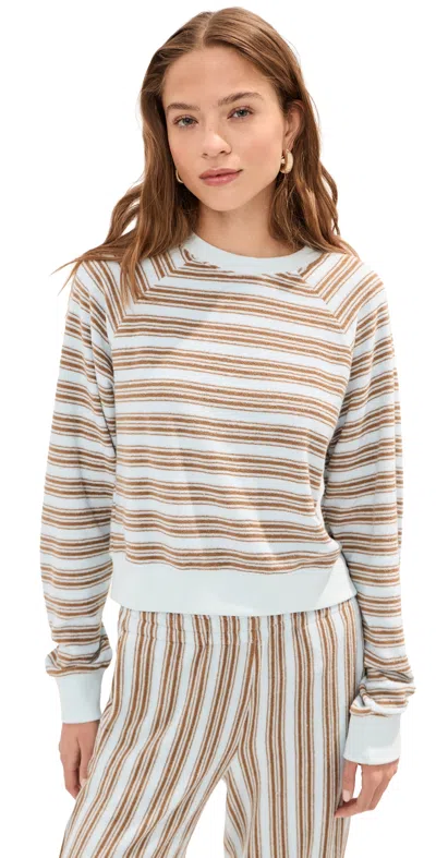 Le Bop Marlow Sweatshirt Light Blue/chocolate In Brown