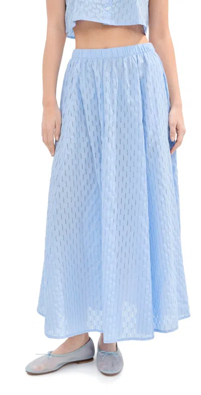 Le Bop Martha Eyelet Skirt Blue