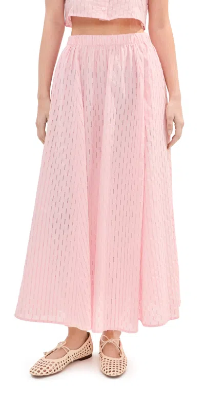Le Bop Martha Eyelet Skirt Pink