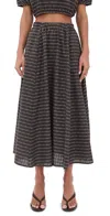 Le Bop Martha Skirt Gunmetal Plaid In Black