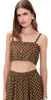 Le Bop Martha Top Chocolate Dot