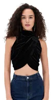 Le Bop Mel Velvet Top Black In Black