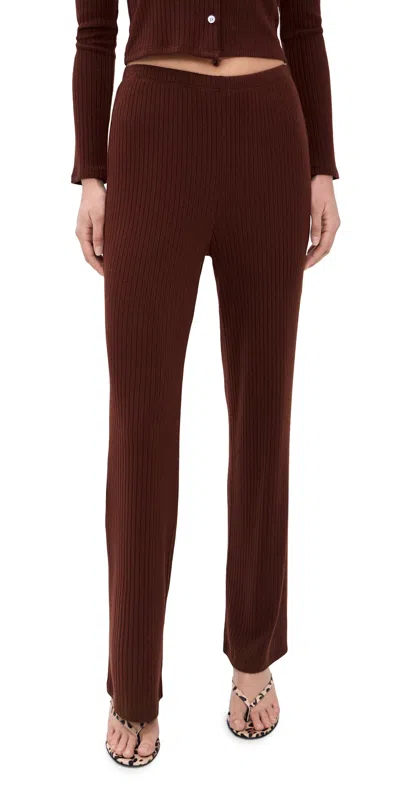 Le Bop Mia Ribbed Pants Chocolate In Brown