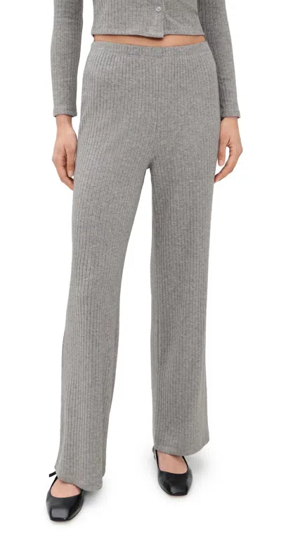 Le Bop Mia Ribbed Pants Heather Grey In Gray