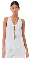 Le Bop Minnie Tie Front Top White