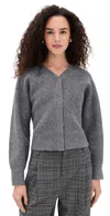 Le Bop Mira Stitched Cardigan Charcoal In Gray