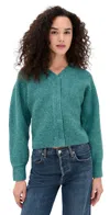 Le Bop Mira Stitched Cardigan Teal In Blue