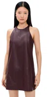 Le Bop Molly Faux Leather Dress Chocolate In Brown