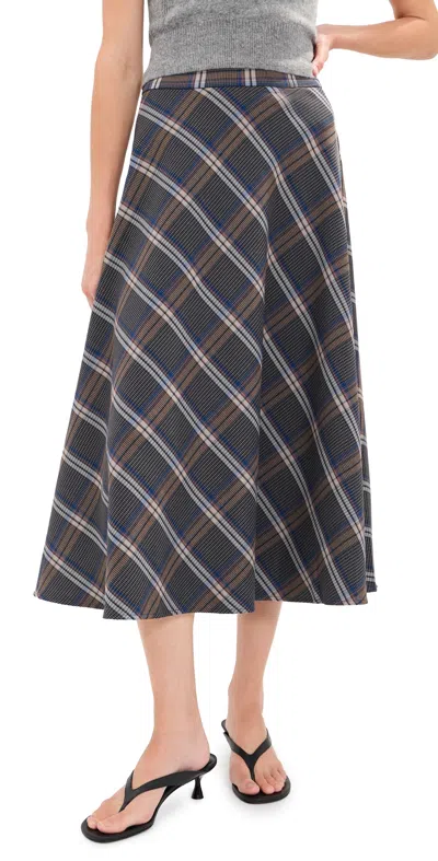 Le Bop Myrtle Circle Skirt Charcoal/blue Plaid