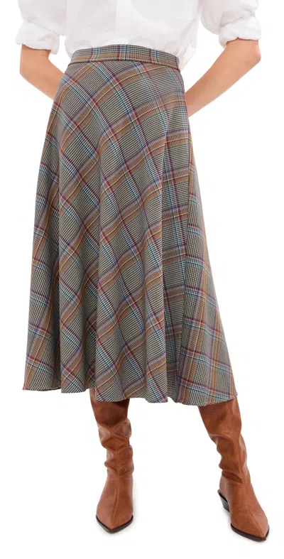 Le Bop Myrtle Circle Skirt Taupe/purple Plaid