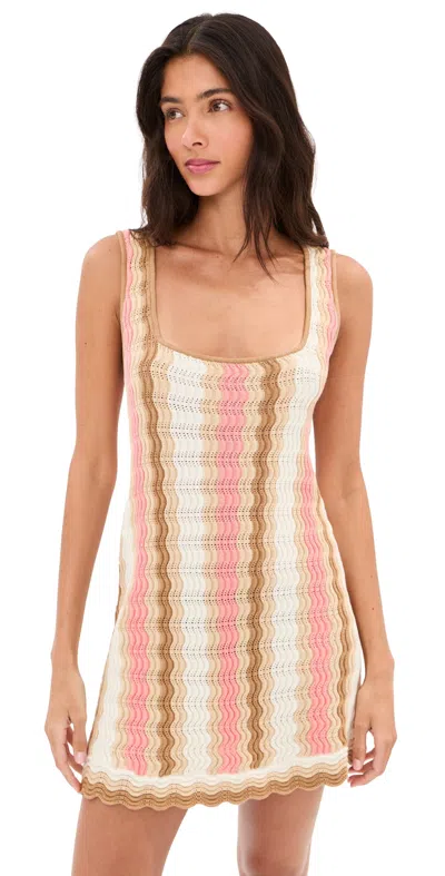 Le Bop Nadia Wavy Stripe Dress Pink Stripe In Multi