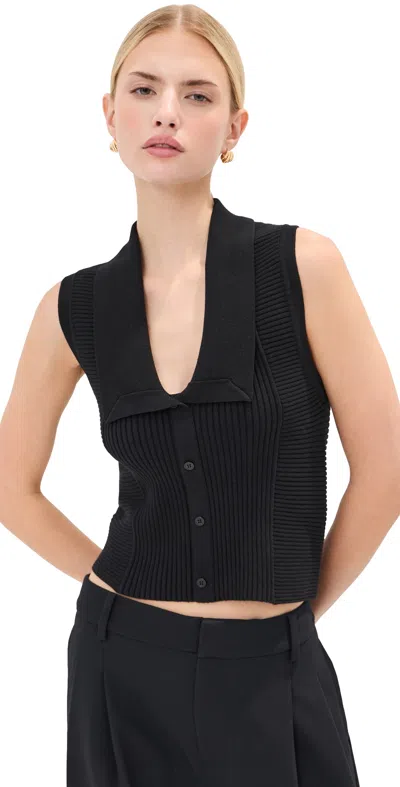 Le Bop Noa Ribbed Tank Top Black
