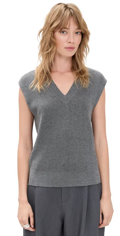 Le Bop Nova Metallic Sweater Vest Charcoal In Gray