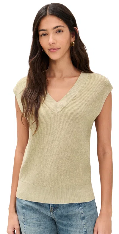 Le Bop Nova Metallic Sweater Vest Oatmeal In Brown