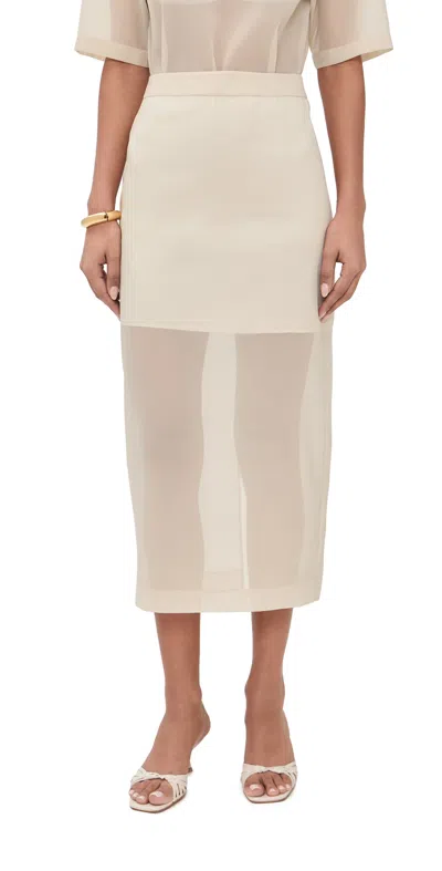 Le Bop Olivia Organza Skirt Ivory In White