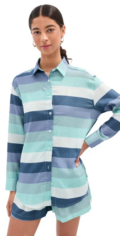 Le Bop Ombre Button Down Shirt Ocean Ombre