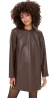 Le Bop Ophelia Faux Leather Dress Coffee In Brown
